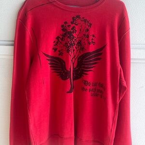 Vintage Gap Casual Long Sleeve Cotton Crewneck Graphic Sweatshirt Red Men’s L